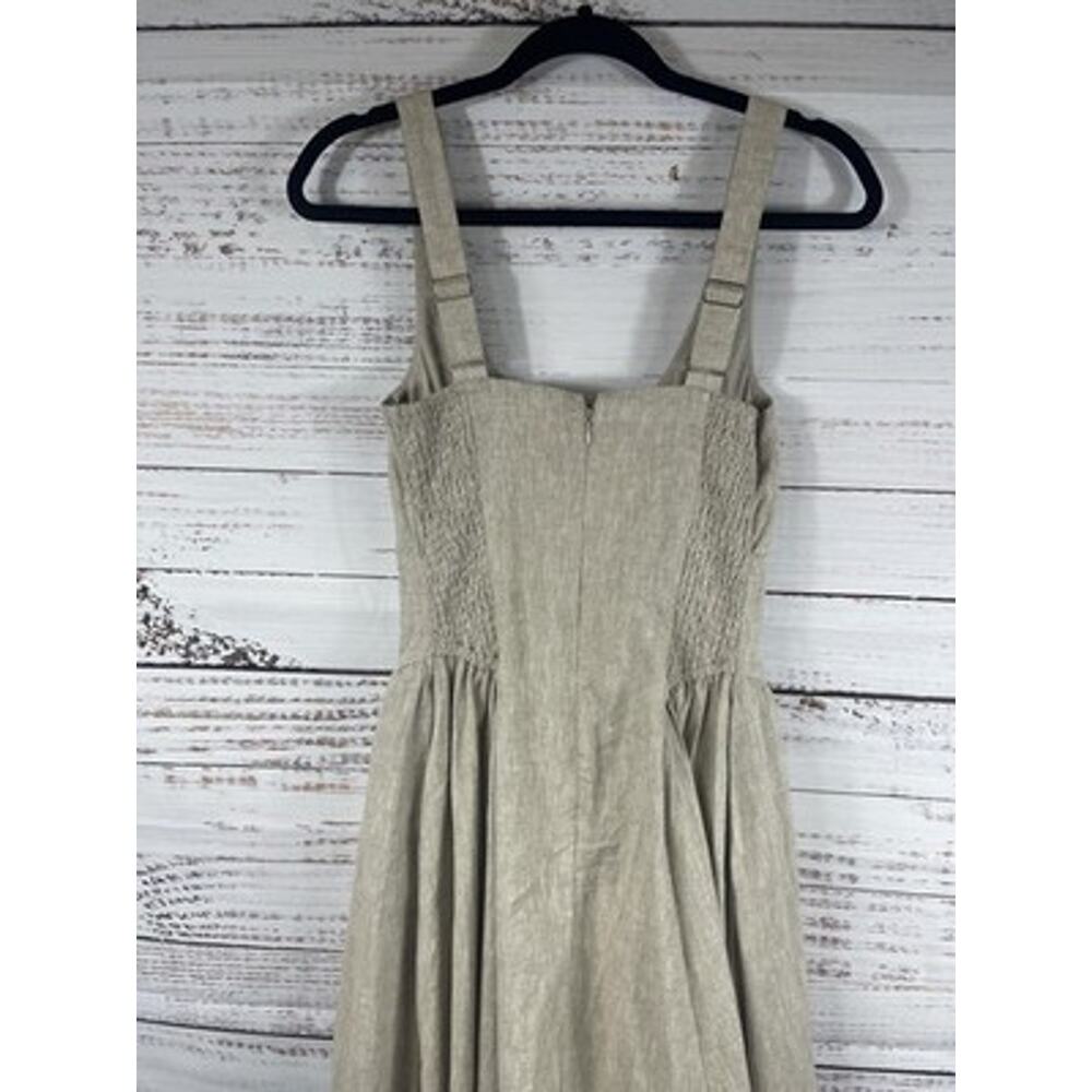 Abercrombie & Fitch Dress Womens XS Beige Square Neck Maxi Fit Flare Sundress - Picture 10 of 13